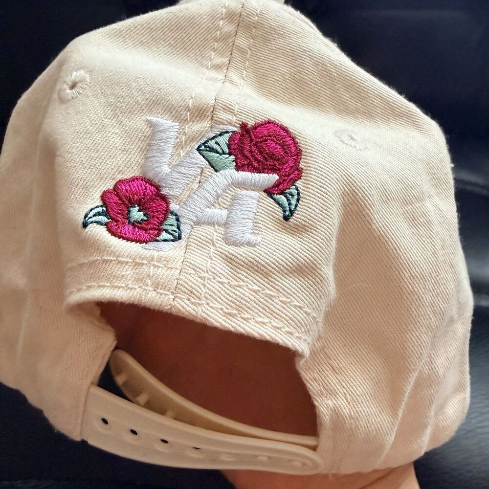 YoungLA Floral Hummingbird Embroidered Baseball Cap Beige Adjustable Cotton Hat - Picture 11 of 15